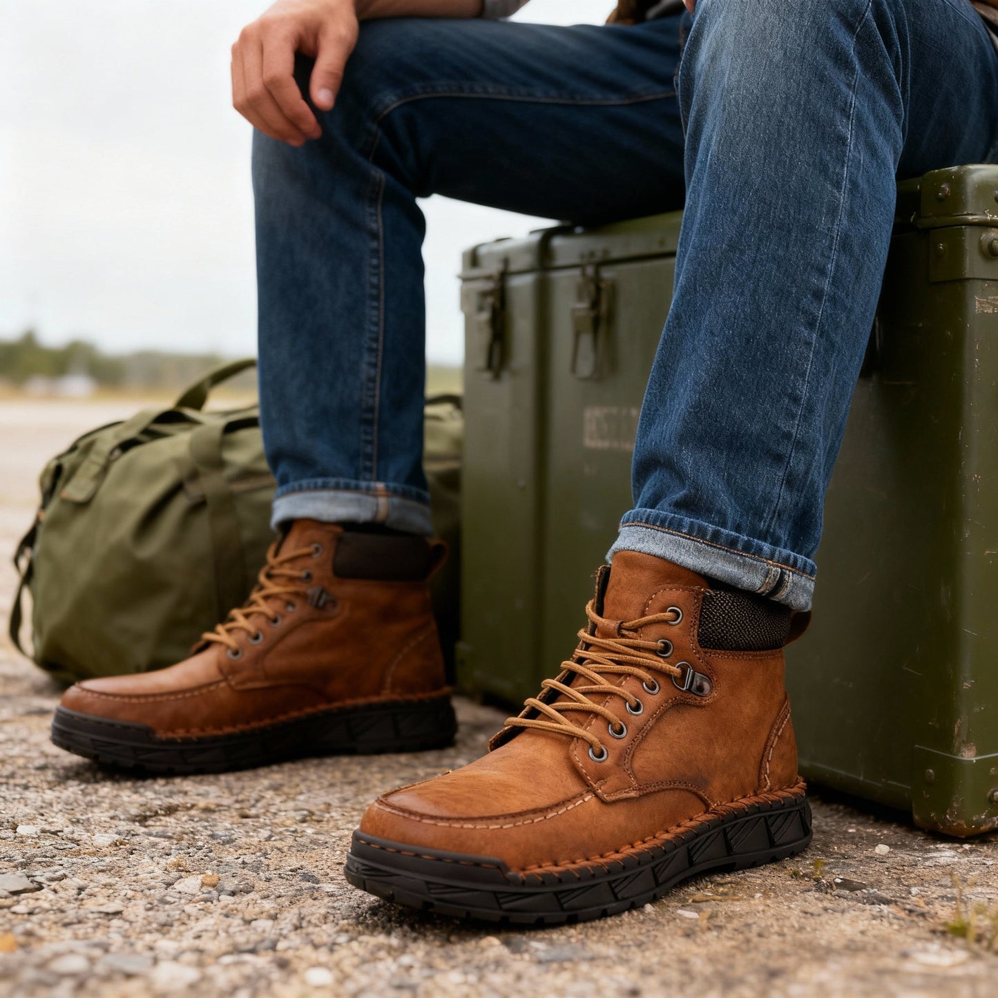 Trailmaster Leather Moc-Toe Boots