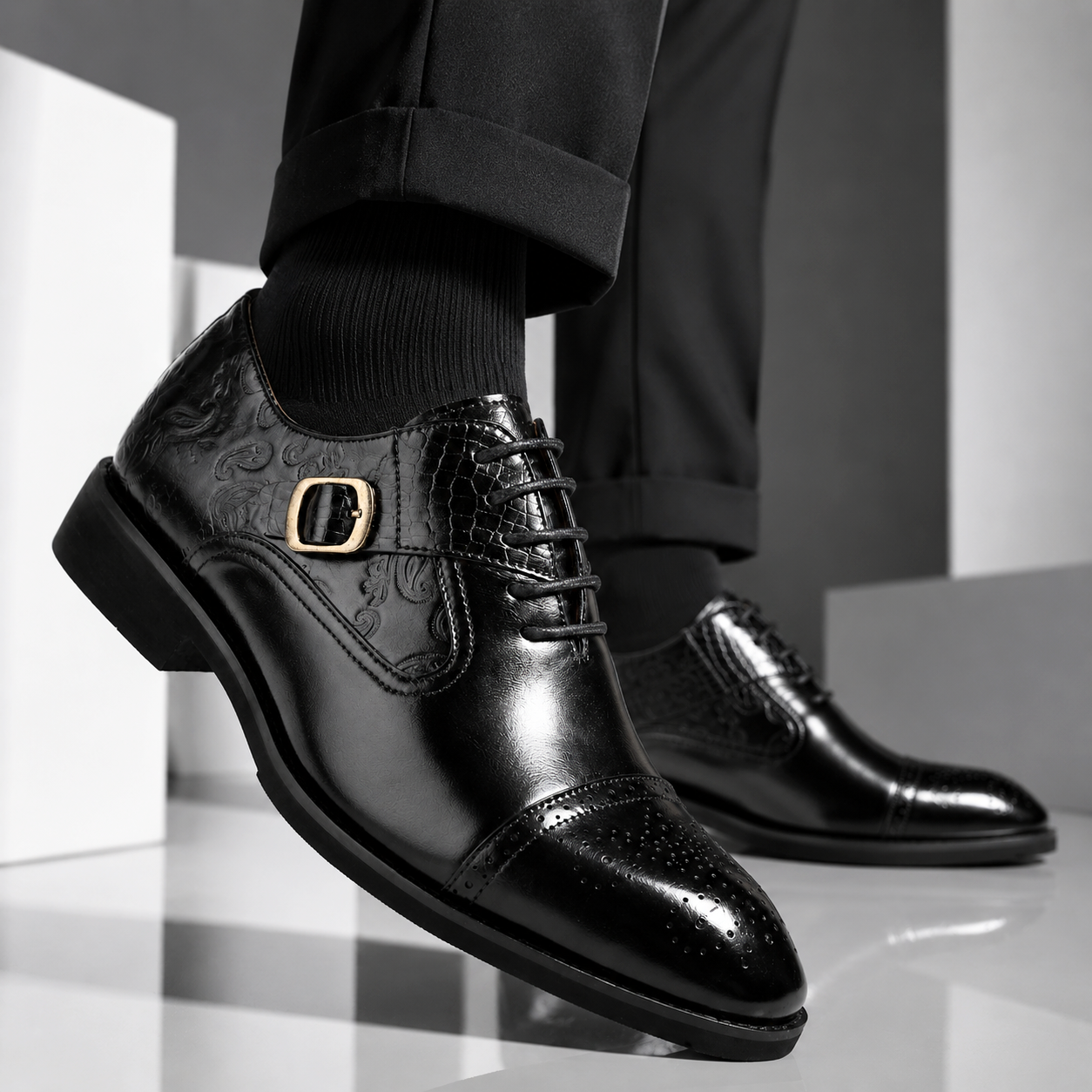 Antiqued Monk-Strap Oxford Ryvens