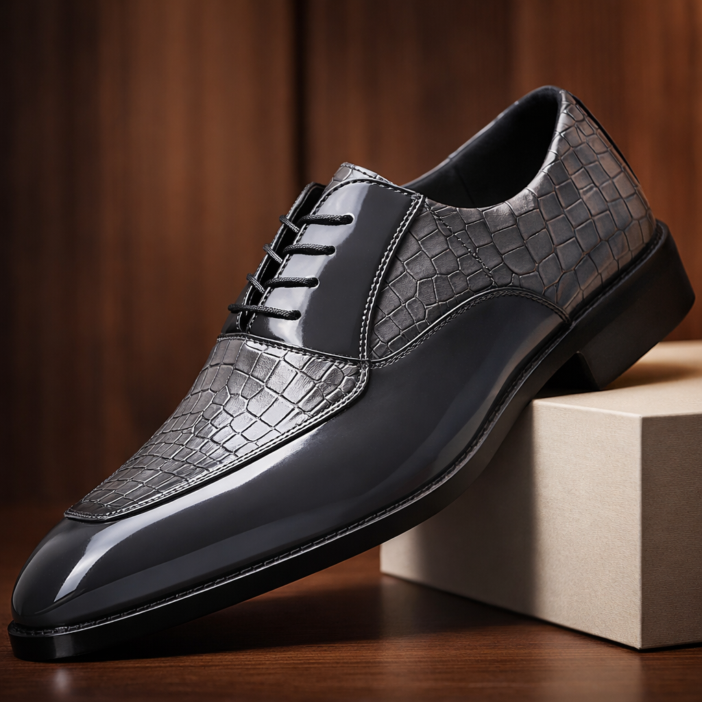 Executive Croc-Embossed Oxfords Ryvens
