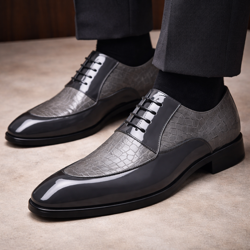 Executive Croc-Embossed Oxfords Ryvens