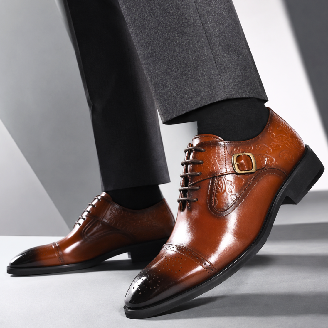 Antiqued Monk-Strap Oxford Ryvens