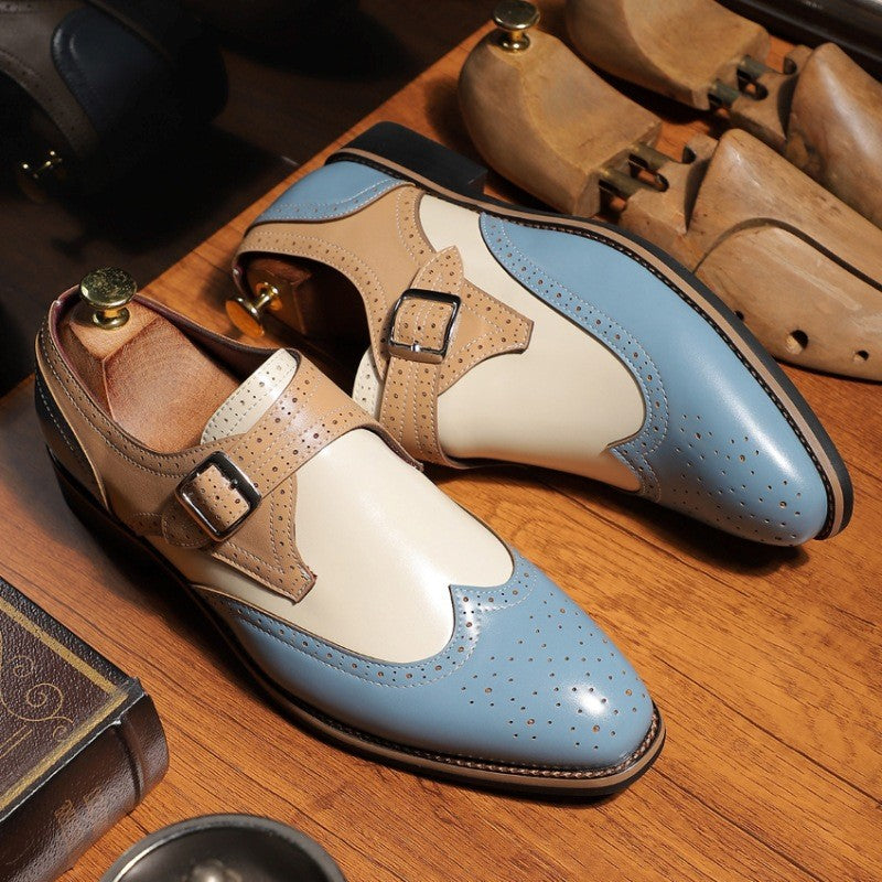 Bespoke Tri-Color Single Monk Shoes Ryvens
