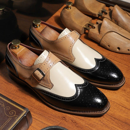 Bespoke Tri-Color Single Monk Shoes Ryvens