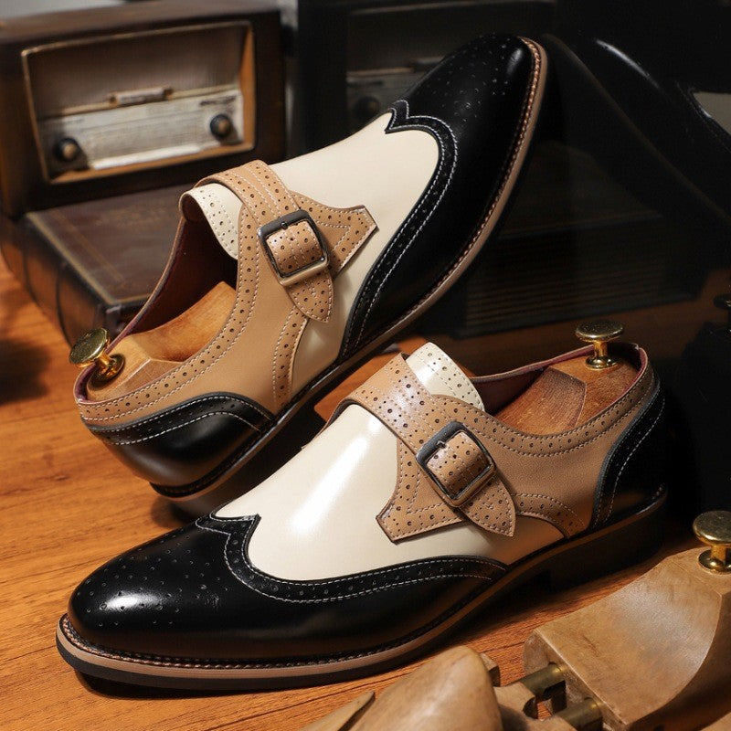 Bespoke Tri-Color Single Monk Shoes Ryvens
