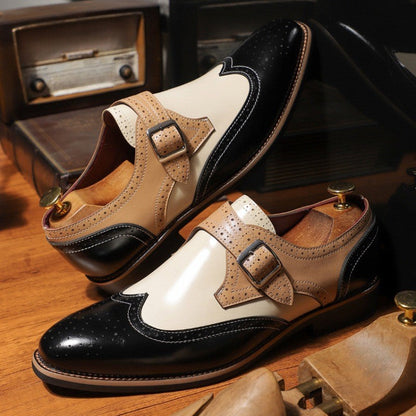 Bespoke Tri-Color Single Monk Shoes Ryvens
