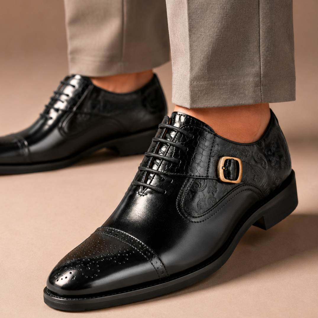 Antiqued Monk-Strap Oxford Ryvens